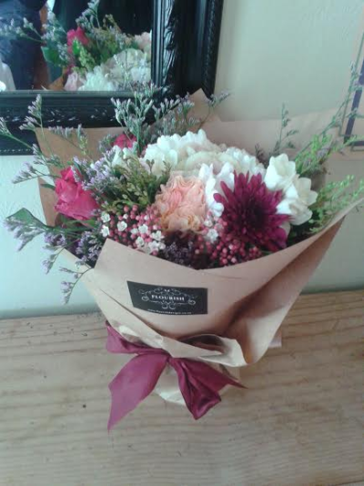 French Country Posy - The cutest little selection of garden flowers in a posy wrapped in brown kraft paper - too cute :)