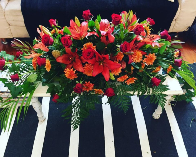 Casket spray - Flourish creates the most beautiful casket sprays - designed in whatever colours and style you wish.